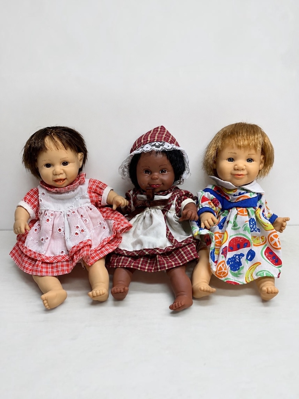 Vintage Gi-Go Toys My Palm Pals Dolls Lot of 3 Hong Kong 8” Pellet Filled Baby